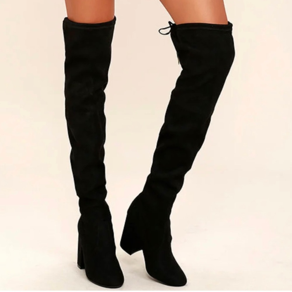 Steve Madden Over the Knee Suede Black boots